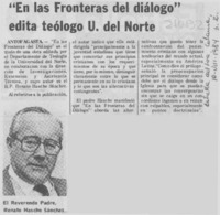 "En las fronteras del diálogo" edita teólogo U. del Norte
