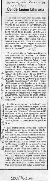 Concertación literaria  [artículo].