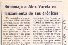Homenaje a Alex Varela en lanzamiento de sus crónicas.