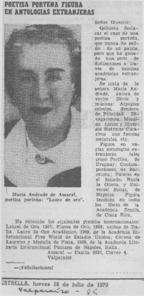 Poetisa porteña figura en antologías extranjeras.