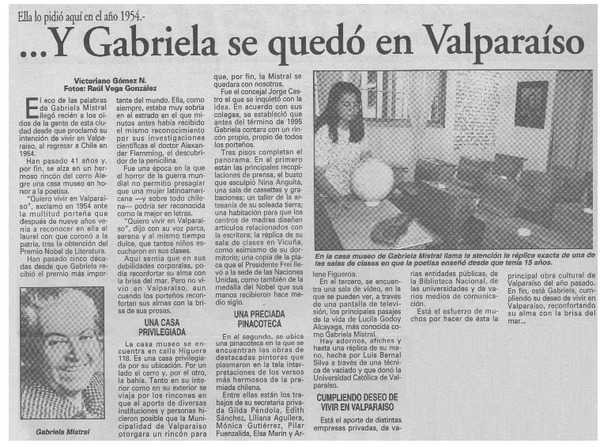Y Gabriela se quedó en Valparaíso