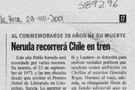 Neruda recorrerá Chile en tren