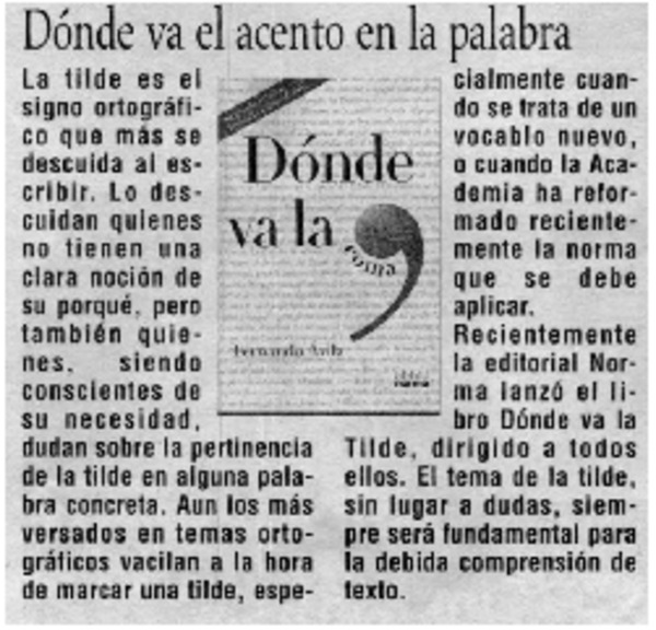 Dónde va el acento en la palabra