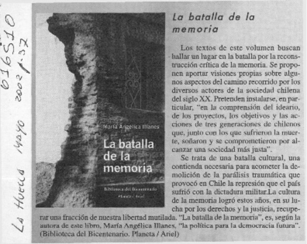 La batalla de la memoria  [artículo]