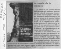 La batalla de la memoria  [artículo]