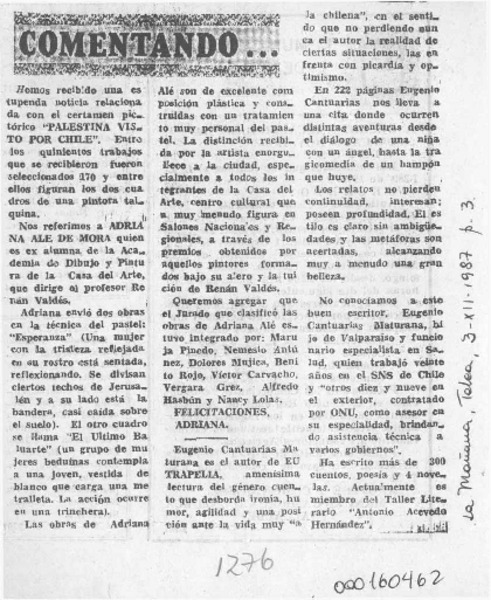 Comentando --  [artículo].