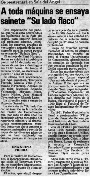 A toda máquina se ensaya sainete "Su lado flaco"