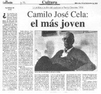 Camilo José Cela, el más joven
