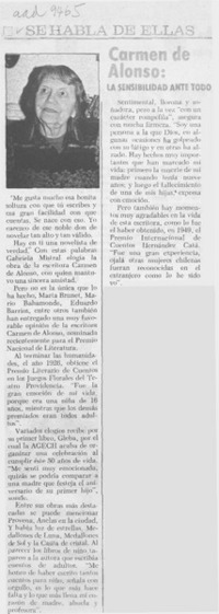 Carmen de Alonso, la sensibilidad ante todo