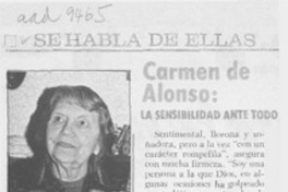 Carmen de Alonso, la sensibilidad ante todo