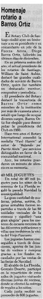 Homenaje rotario a Barros Ortiz