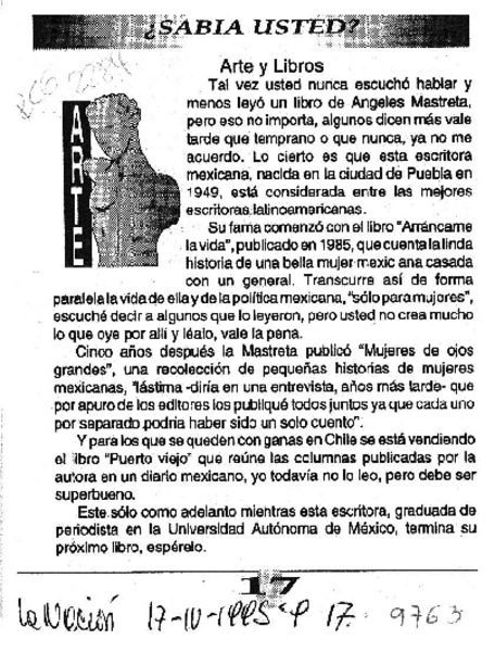 Sabía usted?  [artículo].