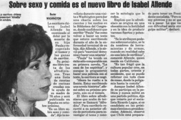Sobre sexo y comida es elnuevo libro de Isabel Allende