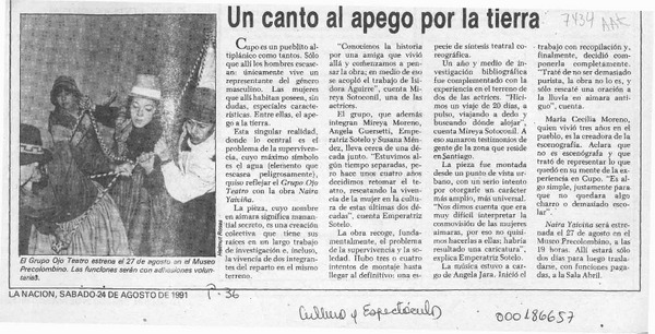 Un Canto al apego por la tierra  [artículo].