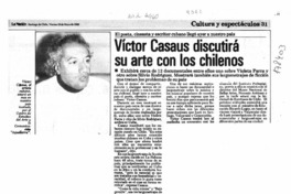 Víctor Casaus discutirá su arte con los chilenos  [artículo].