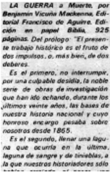 La guerra a muerte.