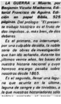 La guerra a muerte.