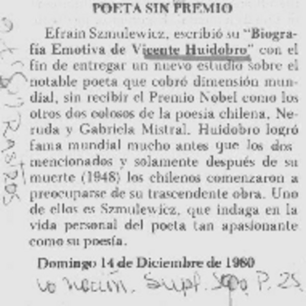 Poeta sin premio.