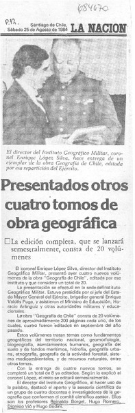 Presentados otros cuatro tomos de obra geográfica.