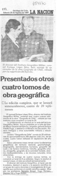 Presentados otros cuatro tomos de obra geográfica.