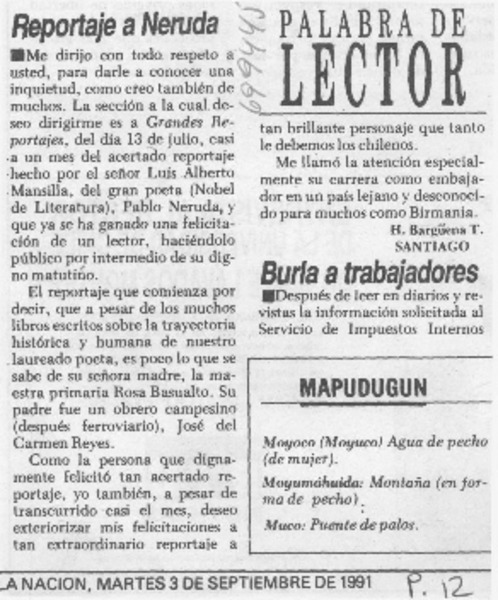 Reportaje a Neruda.