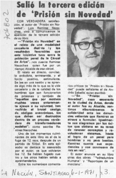 Salió la tercera edición de "Prisión sin novedad".