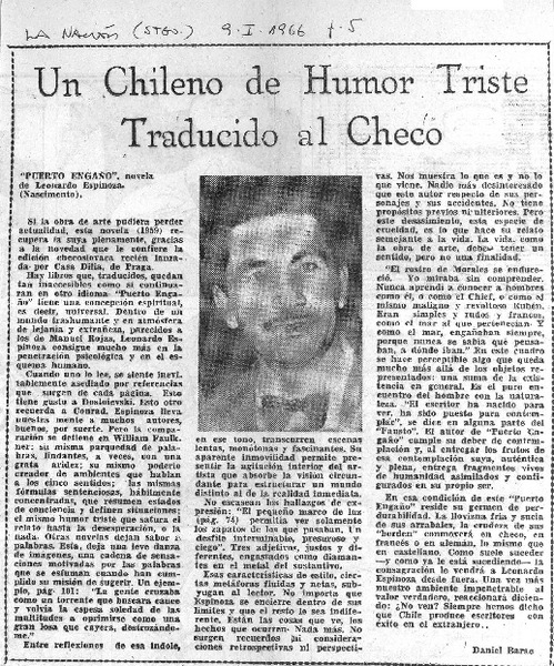 Un chileno de humor triste traducido al checo