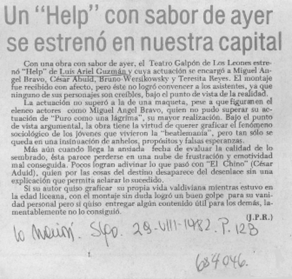 Un "Help" con sabor de ayer se estrenó en nuestra capital
