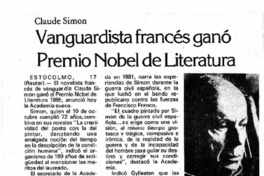 Vanguardista francés ganó Premio Nobel de Literatura.