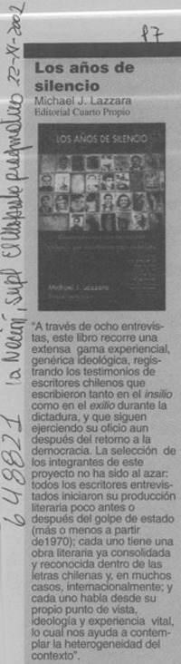 Los años de silencio  [artículo]