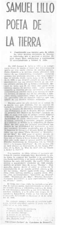 Samuel Lillo poeta de la tierra.