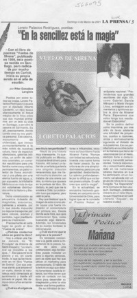 "En la sencillez está la magia"  [artículo]