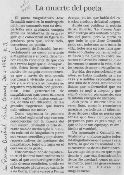 La Muerte del poeta