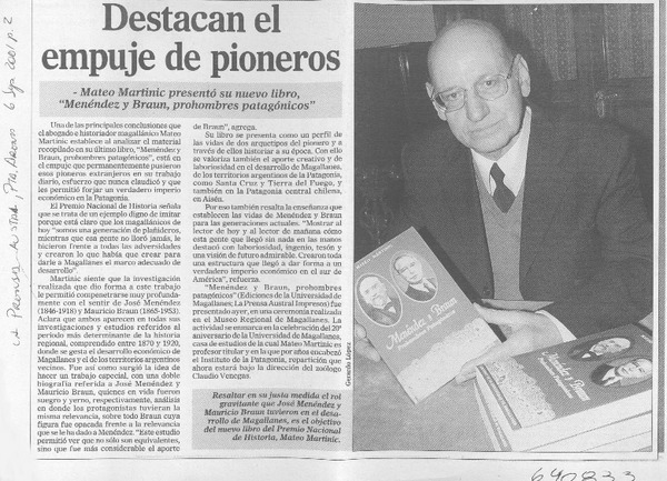 Destacan el empuje de pioneros  [artículo]