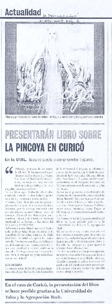 Presentarán libro sobre la pincoya en Curicó