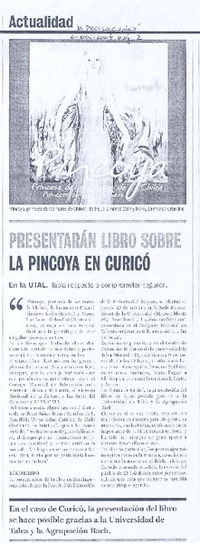Presentarán libro sobre la pincoya en Curicó