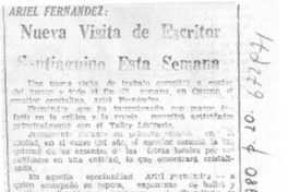 Nueva visita de escritor santiaguino esta semana.