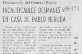 Incalificables desmanes en casa de Pablo Neruda.