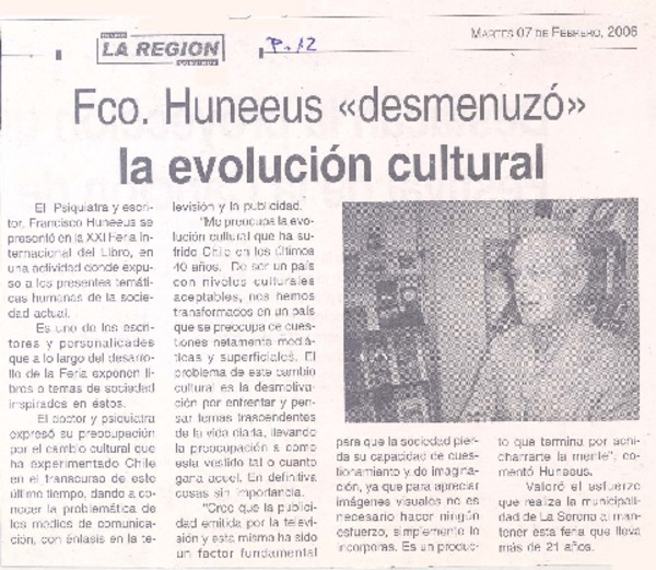 Fco. Huneeus "desmenuzó" la evolución cultural