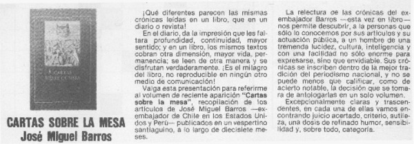Cartas sobre la mesa