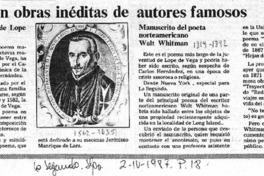 Descubren obras inéditas de autores famosos  [artículo].