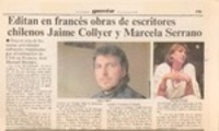 Editan en francés obras de escritores chilenos Jaime Collyer y Marcela Serrano
