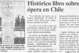 Histórico libro sobre ópera en Chile  [artículo].