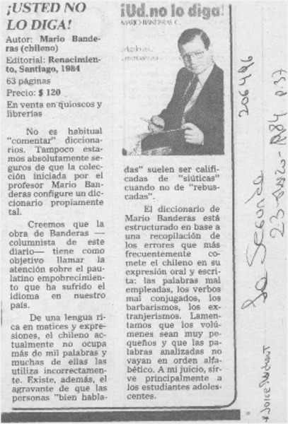 Lenguaje y profesor Banderas