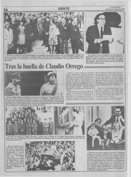 Tras la huella de Claudio Orrego