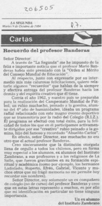Recuerdo del profesor Banderas