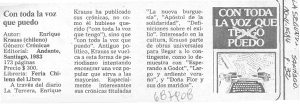 Con toda la voz que puedo.