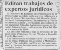 Editan trabajos de ecpertos jurídicos.