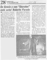 En Grecia y con "Sócrates" está actor Roberto Parada.