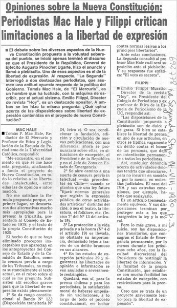 Periodistas Mac Hale y Filippi critican limitaciones a la libertad de expresión.